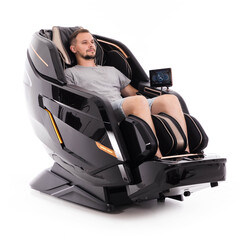 LUX 4D MASSAGER elektromos masszázsfotel, fekete-arany (Újszerű darab)