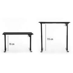 UNIZDRAV állítható magasságú íróasztal 120x60 cm, fekete