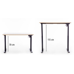 UNIZDRAV állítható magasságú íróasztal 120x60 cm, barna tölgyfa