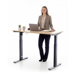 UNIZDRAV állítható magasságú íróasztal 120x60 cm, barna tölgyfa