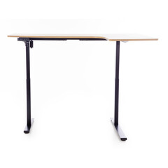 Állítható magasságú sarok íróasztal UNIZDRAV 160×110 cm, barna tölgyfa – jobb oldali kivitel