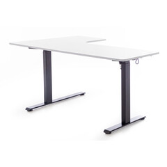 Állítható magasságú sarok íróasztal UNIZDRAV 160×110 cm, fehér – jobb oldali kivitel