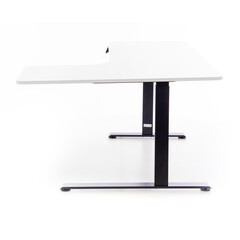 Állítható magasságú sarok íróasztal UNIZDRAV 160×110 cm, fehér – jobb oldali kivitel