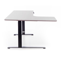 Állítható magasságú sarok íróasztal UNIZDRAV 160×110 cm, szürke – bal oldali kivitel