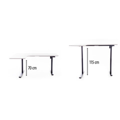 Állítható magasságú sarok íróasztal UNIZDRAV 160×110 cm, fehér – bal oldali kivitel