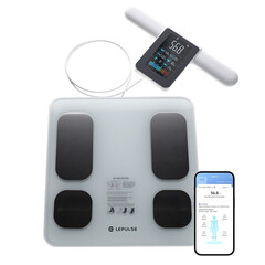 Professzionális SMART mérleg testelemző funkcióval és LED kijelzővel a fogantyún + mobil alkalmazás és Bluetooth (Felbontott darab)