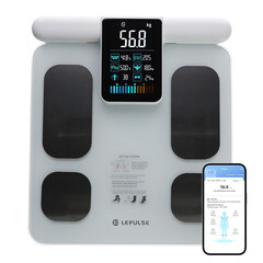 Professzionális SMART mérleg testelemző funkcióval és LED kijelzővel a fogantyún + mobil alkalmazás és Bluetooth (Felbontott darab)