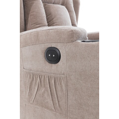 Relaxációs állítható fotel, sötétbézs szövet (Kibontott darab)