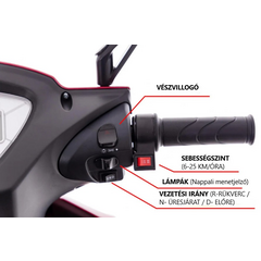 CHAMPION elektromos háromkerekű scooter - 1000 W-os motor, bordó (Használt darab)