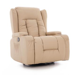 Relaxációs állítható fotel Műbőr - bézs
