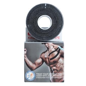 Kinezio szalag Ares 5 cm x 5 m, fekete