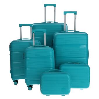 Utazóbőrönd, türkiz színben
