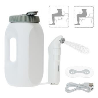 Hordozható zuhany és bidé 2 az 1-ben, újratölthető akkumulátorral