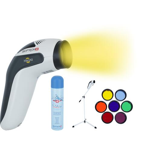 Bioptron MedAll biolámpa+ színterápia + állvány + Oxy spray