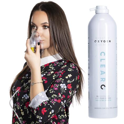 Oxigén palack ClearO2 Oxygen, oxigén maszkkal, 15L