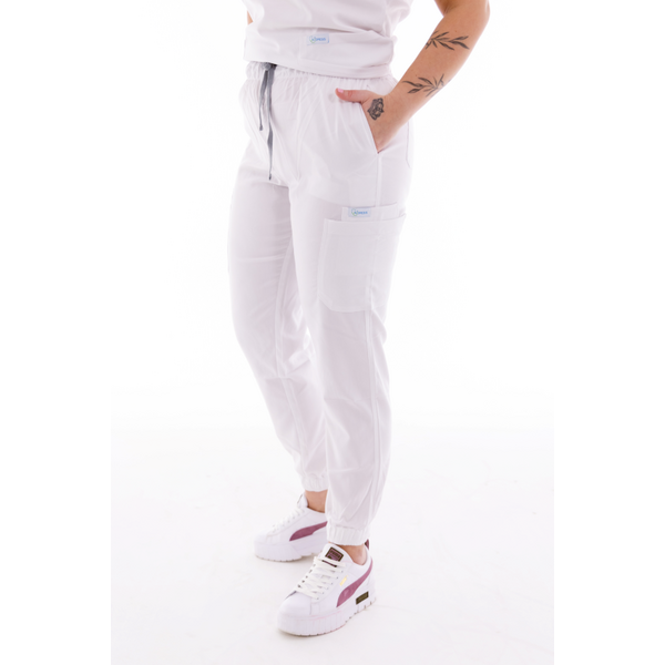 Női egészségügyi munkanadrág Unidress Comfort, fehér akciós termékkép 1