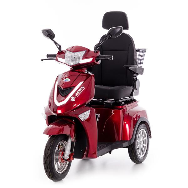 CHAMPION elektromos háromkerekű scooter -  1000W-os motor, bordó akciós termékkép 1