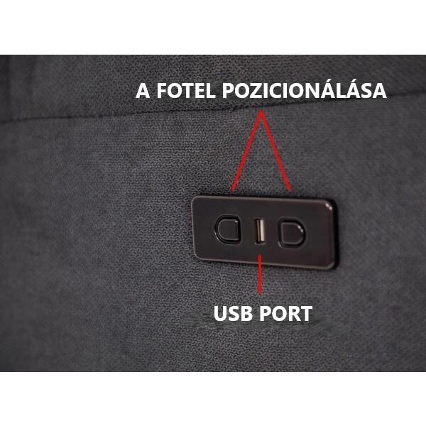 COMFORT Relaxációs állítható fotel, szövet, antracit termék 2. képe