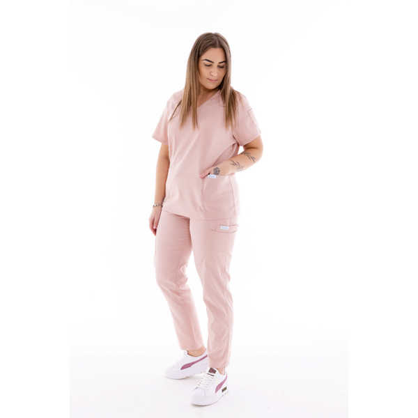 Női egészségügyi munkanadrág Unidress Basic, púder termék 2. képe