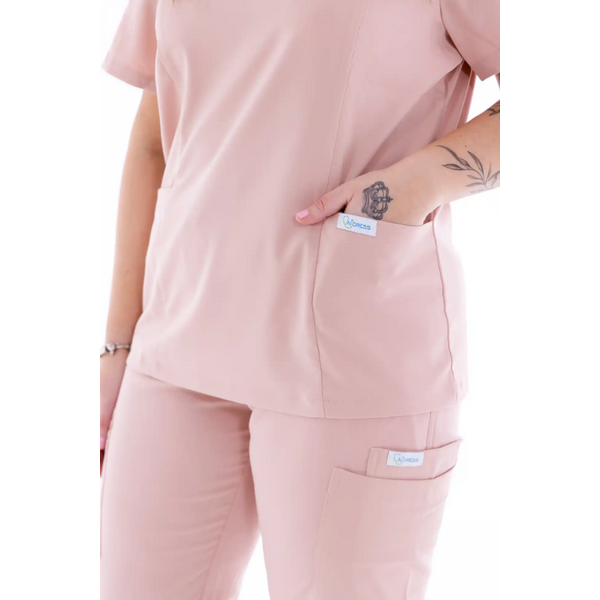 Női orvosi blúz Unidress Basic, púder színű termék 2. képe