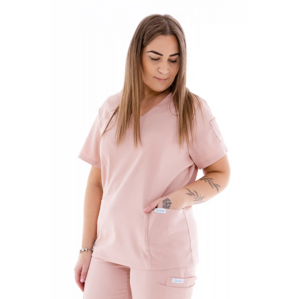 Női orvosi blúz Unidress Basic, púder színű akciós termékkép 1