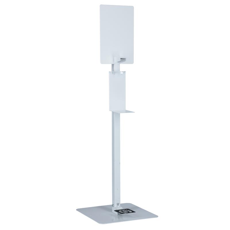 Fehér kézfertőtlenítő állvány, 130 cm, fertőtlenítő nélkül