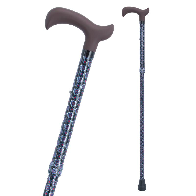 Összecsukható járóbot  Derby -  fekete-kék mintás