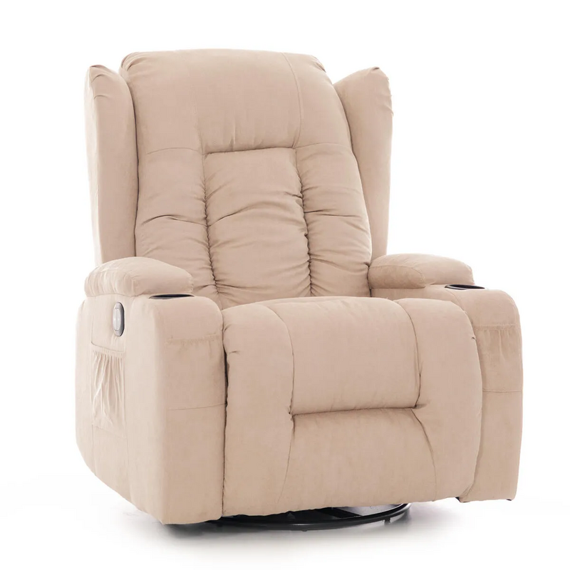 Relaxációs állítható fotel, bézs szövet