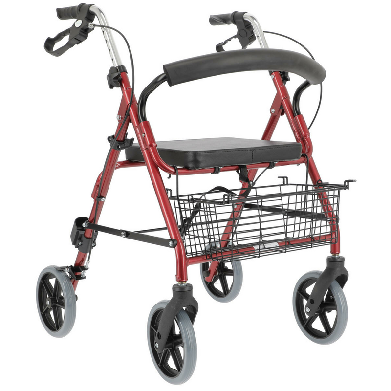 Könnyű szerkezetű rollátor, bordó