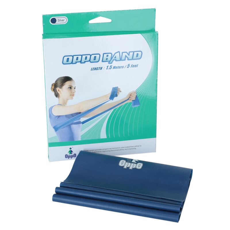 Gimnasztikai erősítő gumiszalag OPPO BAND 1,5 m, kék