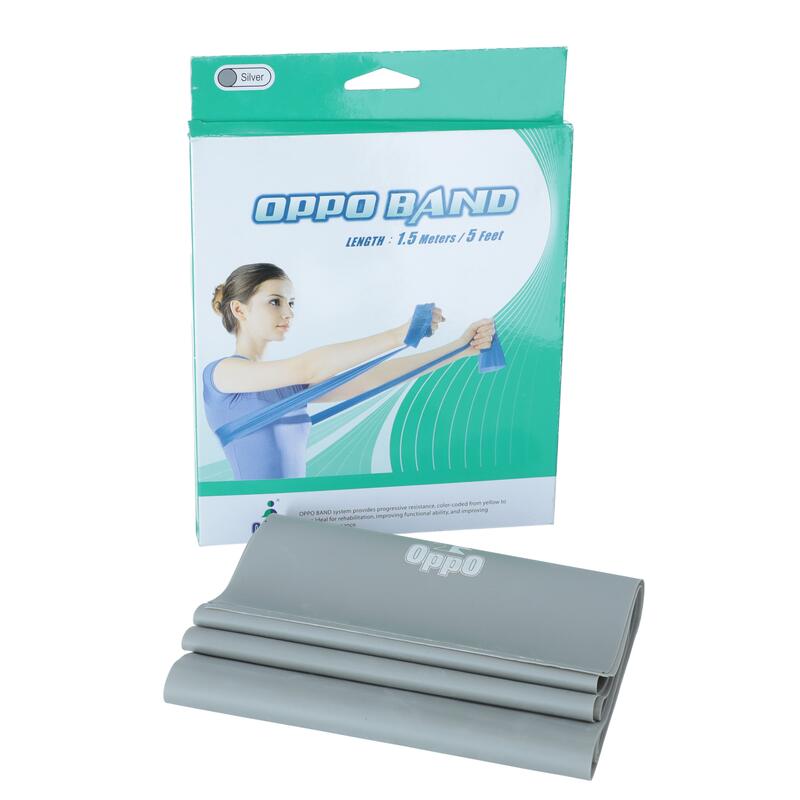 Gimnasztikai erősítő gumiszalag OPPO BAND 1,5 m, ezüst
