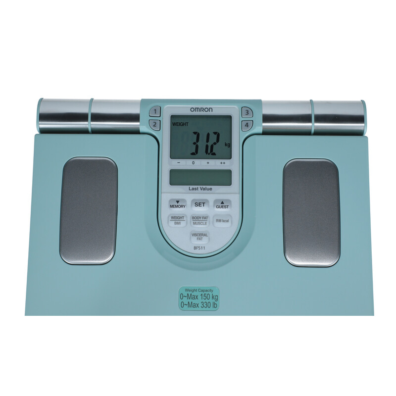 Testösszetétel elemző személymérleg – OMRON BF 511 türkiz