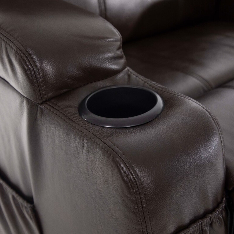 Állítható masszázsfotel billenő funkcióval, ekobőr, sötétbarna