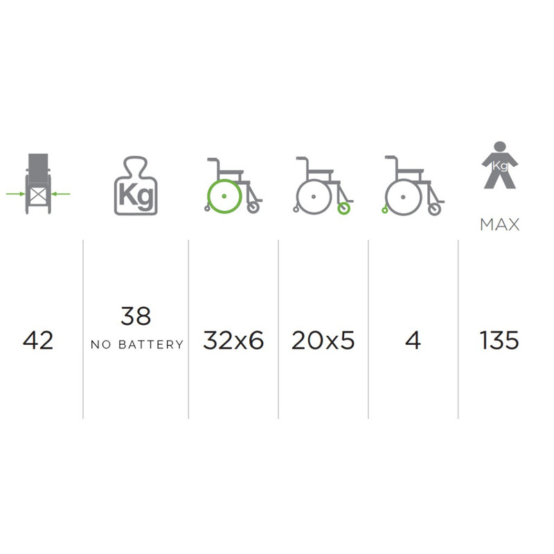 Elektromos kerekesszék lámpákkal, 46 cm