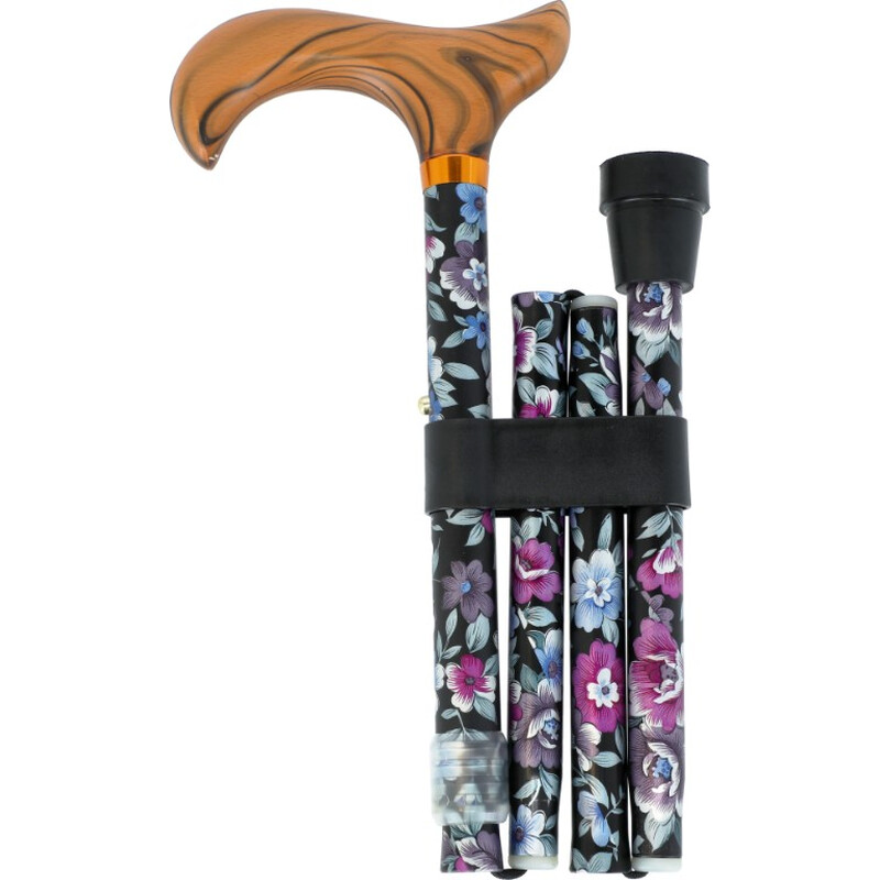 Összecsukható járóbot - virágokkal (84 cm - 94 cm)