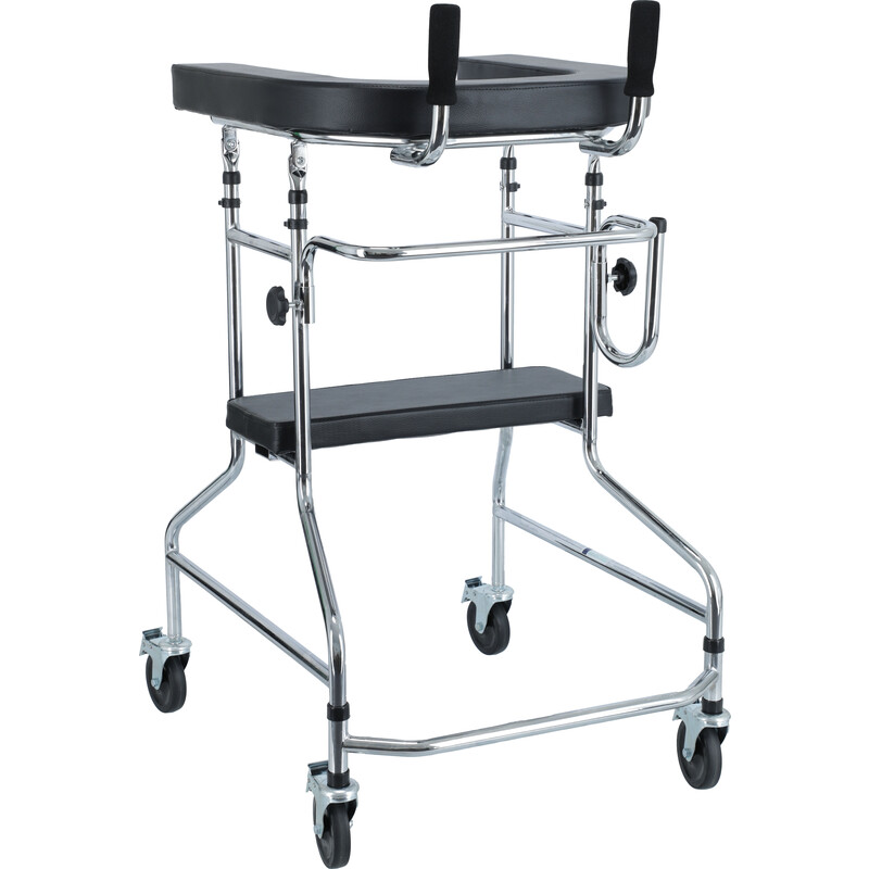 Kerekes járókeret támasztófelülettel és üléssel