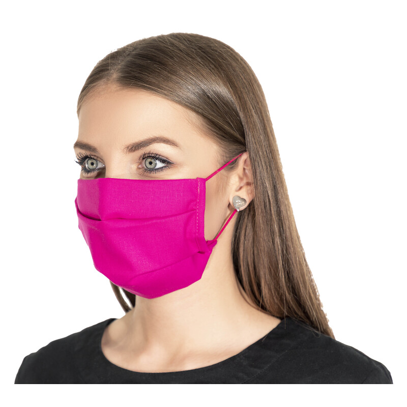Pamut arcmaszk - gumis, rózsaszín, 1darab