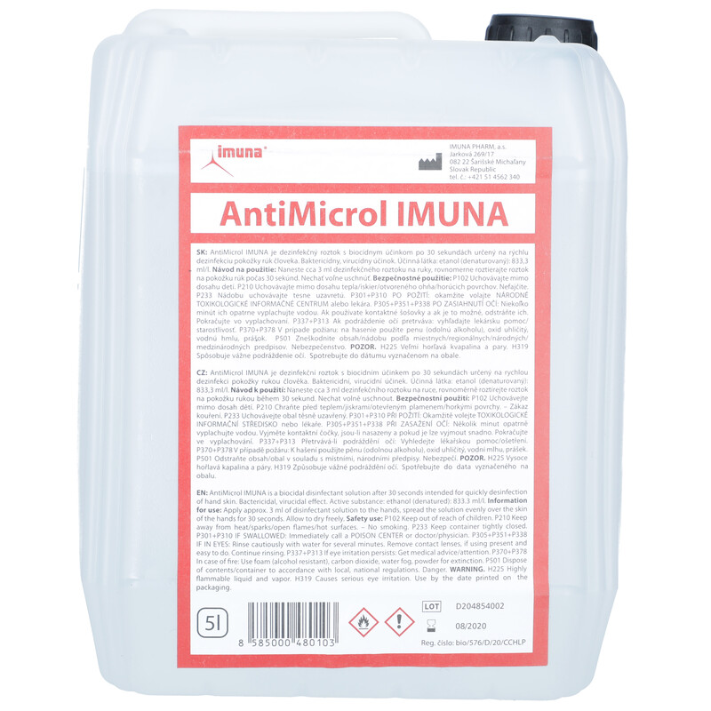 Fertőtlenítő folyadék -  AntiMicrol IMUNA, 5l