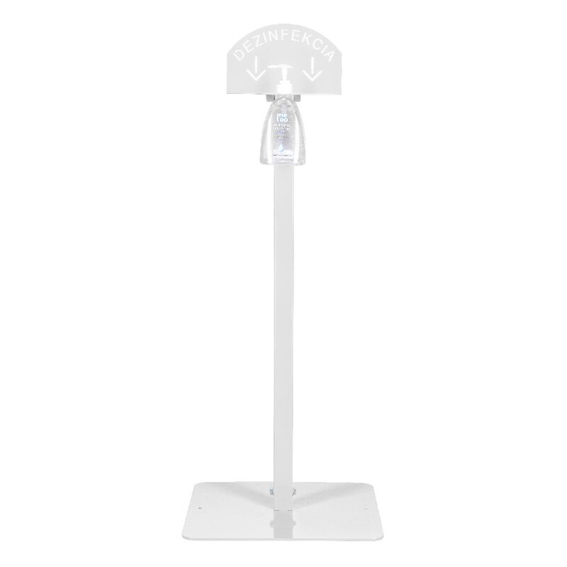 Fehér kézfertőtlenítő állvány Me Too fertőtlenítő géllel, 500 ml
