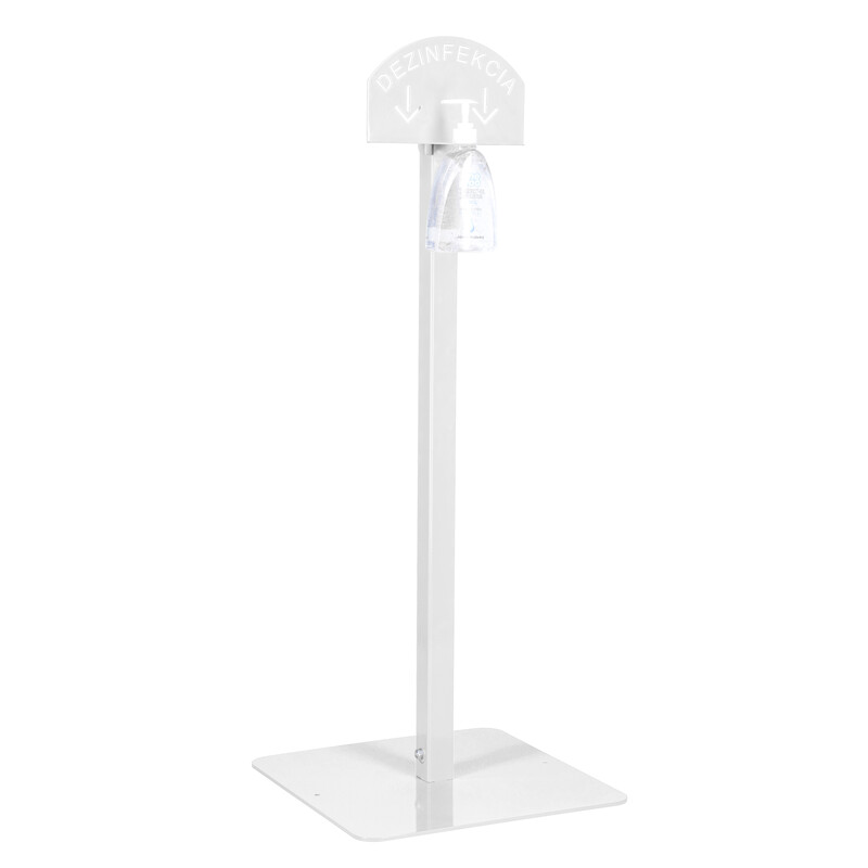 Fehér kézfertőtlenítő állvány Me Too fertőtlenítő géllel, 500 ml