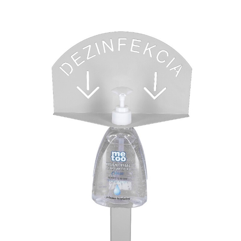 Fehér kézfertőtlenítő állvány Me Too fertőtlenítő géllel, 500 ml