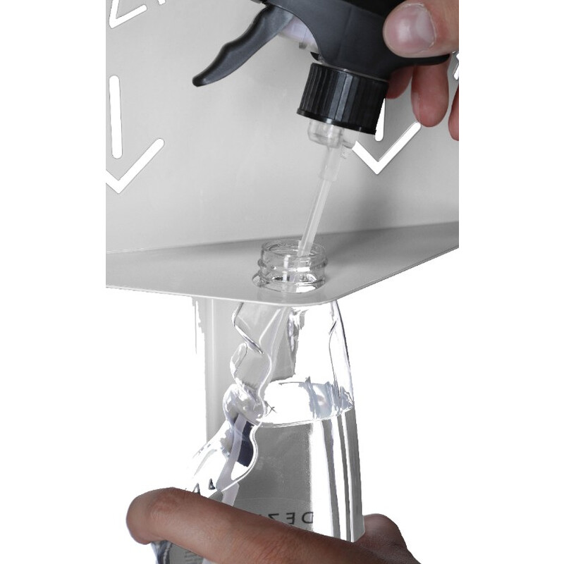 Fehér kézfertőtlenítő állvány DEZIMAX fertőtlenítővel, 500 ml