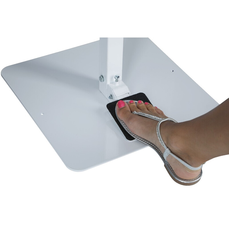 Fehér kézfertőtlenítő állvány, 130 cm, fertőtlenítő nélkül