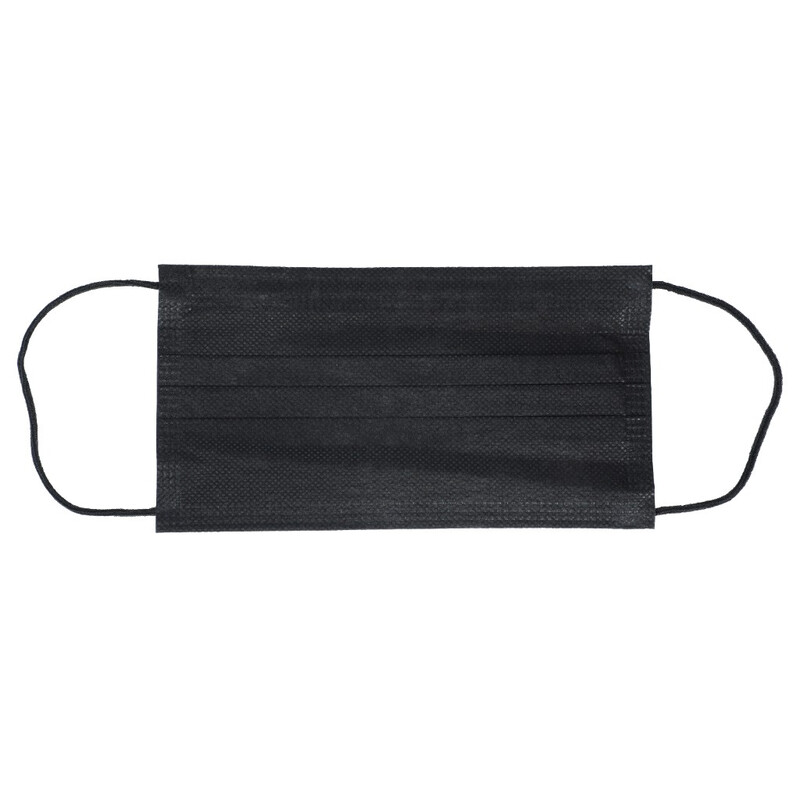 Gumis orvosi szájmaszk, fekete - 10db