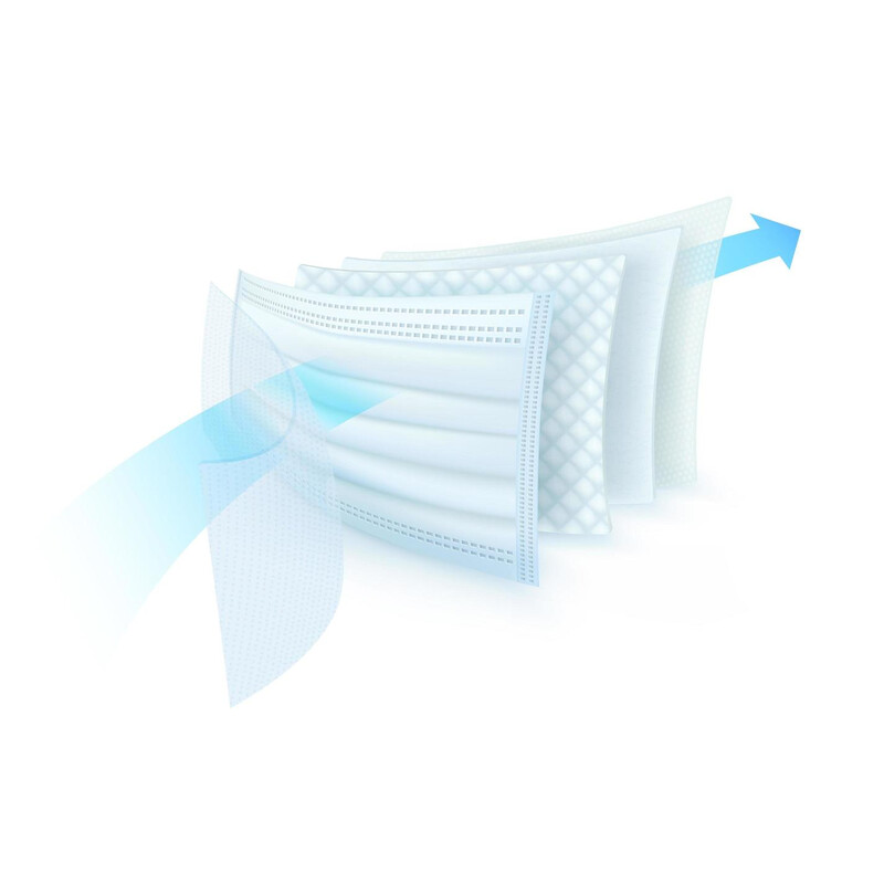 Gumis orvosi szájmaszk  - négyrétegű, 10 darab