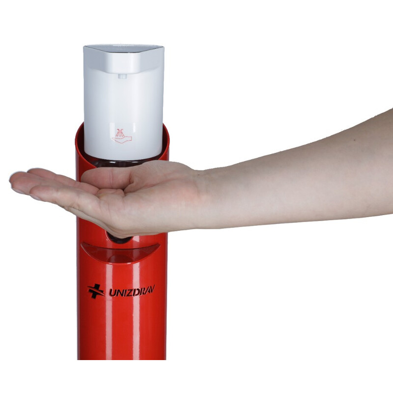 Automata fertőtlenítő adagoló állvánnyal UNIZDRAV, piros