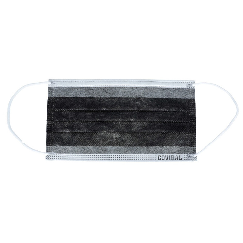 Gumis sebészeti arcmaszk - szürkés fekete, 50 db