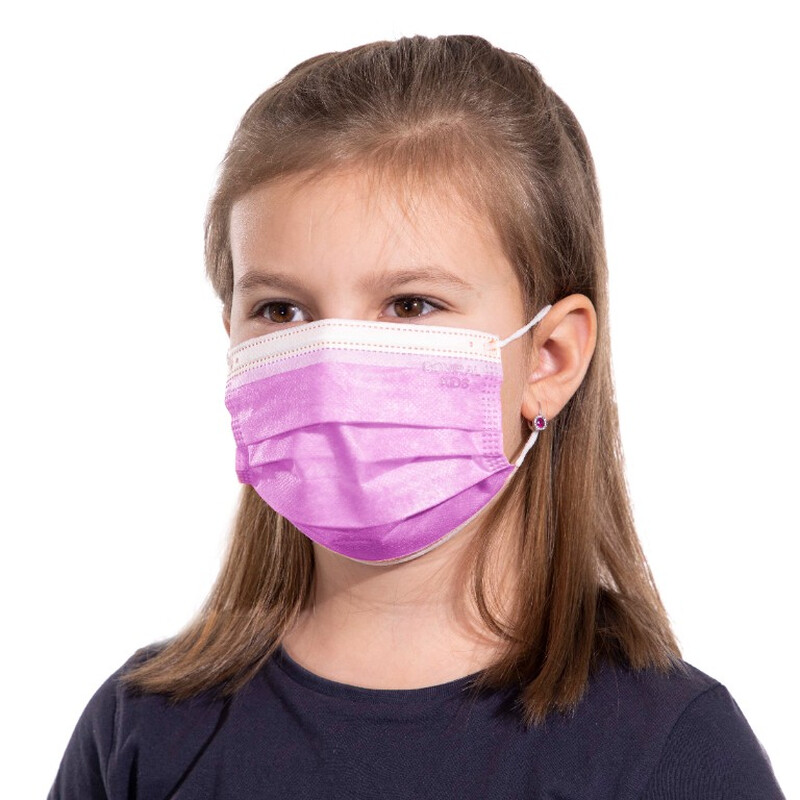 Színes, gumis sebészeti arcmaszk 10db - gyermek méret