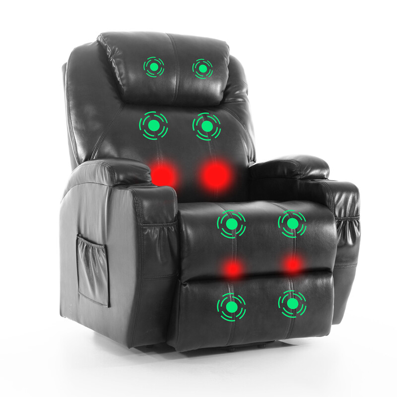 Elektromos betegállító és betegfektető fotel, fekete műbőr