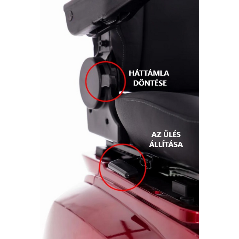 CHAMPION elektromos háromkerekű scooter -  1000 W-os motor, bordó